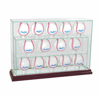 Perfect Cases 14 Baseball Upright Display Case - Cherry