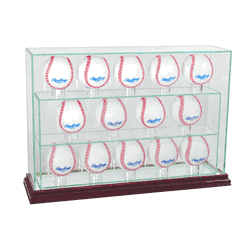 Perfect Cases 14 Baseball Upright Display Case - Cherry