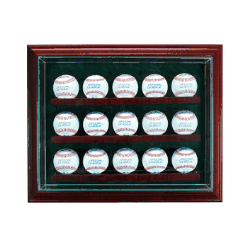 Perfect Cases 15 Baseball Cabinet Style Display Case - Cherry