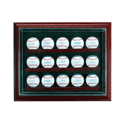 Perfect Cases 15 Baseball Cabinet Style Display Case - Cherry