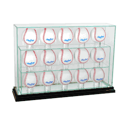 Perfect Cases 15 Baseball Upright Display Case - Black