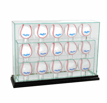 Perfect Cases 15 Baseball Upright Display Case - Black