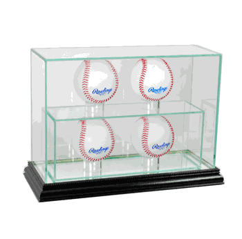 Perfect Cases 4 Upright Baseball Display Case - Black