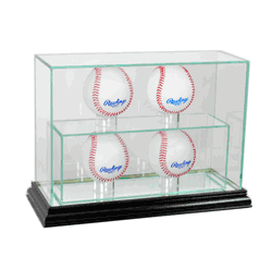 Perfect Cases 4 Upright Baseball Display Case - Black
