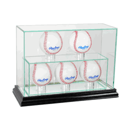 Perfect Cases 5 Upright Baseball Display Case - Black