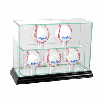 Perfect Cases 5 Upright Baseball Display Case - Black