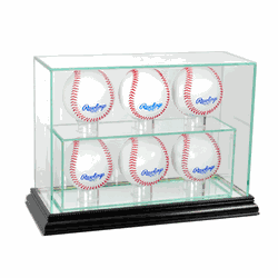 Perfect Cases 6 Upright Baseball Display Case - Black