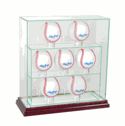 Perfect Cases 7 Upright Baseball Display Case - Cherry