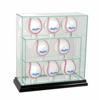 Perfect Cases 8 Upright Glass Display Case - Black