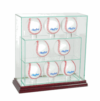Perfect Cases 8 Upright Glass Display Case - Cherry