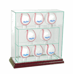 Perfect Cases 8 Upright Glass Display Case - Cherry