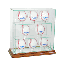 Perfect Cases 8 Upright Glass Display Case - Walnut