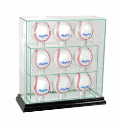 Perfect Cases 9 Upright Baseball Display Case - Black
