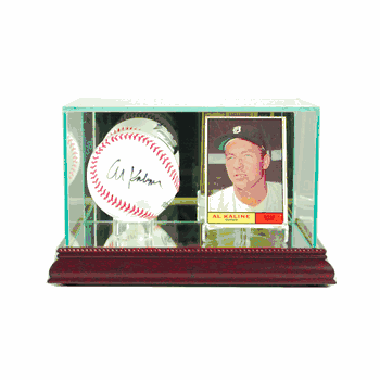 Perfect Cases Card and Baseball Display Case - Cherry