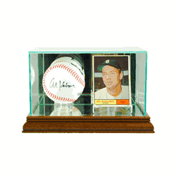 Perfect Cases Card and Baseball Display Case - Walnut