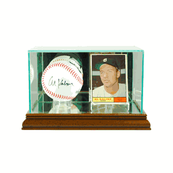 Perfect Cases Card and Baseball Display Case - Walnut