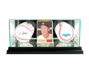 Perfect Cases Card and Double Basball Display Case - Black