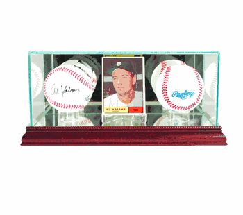 Perfect Cases Card and Double Basball Display Case - Cherry