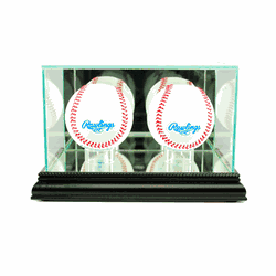 Perfect Cases Double Baseball Display Case - Black