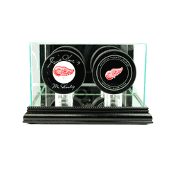 Perfect Cases Double Hockey Puck Display Case - Black