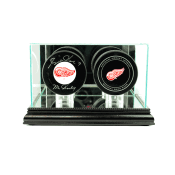 Perfect Cases Double Hockey Puck Display Case - Black
