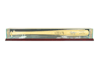 Perfect Cases Glass Baseball Bat Display Case - Cherry