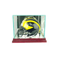 Perfect Cases Mini Football Helmet Display Case - Cherry