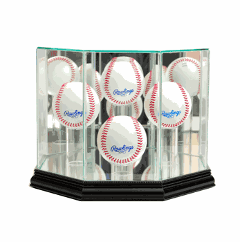 Perfect Cases Octagon 4 Baseball Display Case - Black