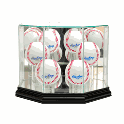 Perfect Cases Octagon 6 Baseball Display Case - Black