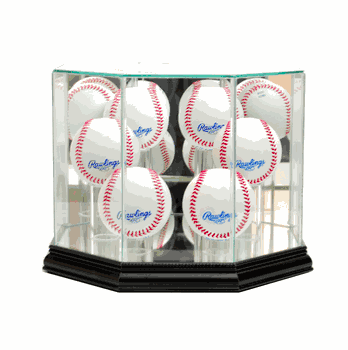 Perfect Cases Octagon 6 Baseball Display Case - Black