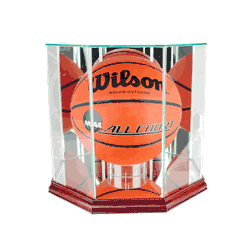 Perfect Cases Octagon Basketball Display Case - Cherry