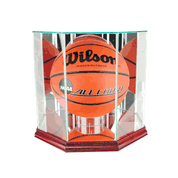 Perfect Cases Octagon Basketball Display Case - Cherry