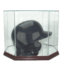 Perfect Cases Octagon Batting Helmet Display Case - Cherry