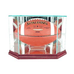 Perfect Cases Octagon Football Display Case - Cherry