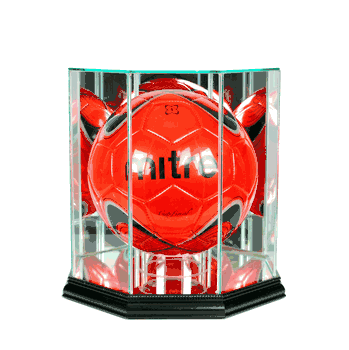Perfect Cases Octagon Soccer Ball Display Case - Black