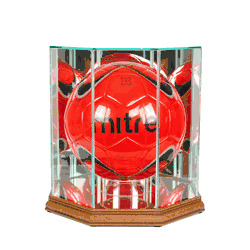 Perfect Cases Octagon Soccer Ball Display Case - Walnut