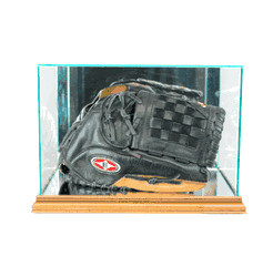 Perfect Cases Rectangle Baseball Glove Display Case - Walnut