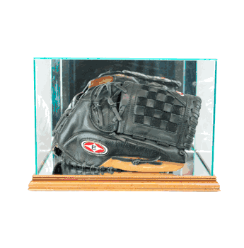 Perfect Cases Rectangle Baseball Glove Display Case - Walnut