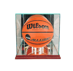 Perfect Cases Rectangle Basketball Display Case - Cherry