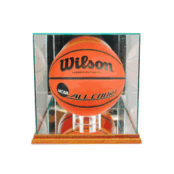 Perfect Cases Rectangle Basketball Display Case - Walnut