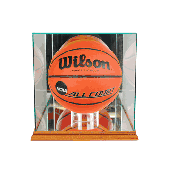 Perfect Cases Rectangle Basketball Display Case - Walnut