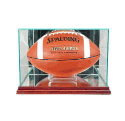 Perfect Cases Rectangle Football Display Case - Cherry
