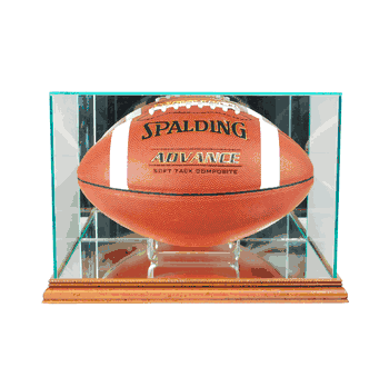 Perfect Cases Rectangle Football Display Case - Walnut