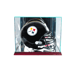 Perfect Cases Rectangle Football Helmet Display Case - Cherry