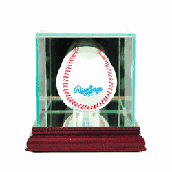 Perfect Cases Single Baseball Display Case - Cherry