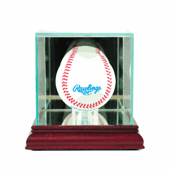 Perfect Cases Single Baseball Display Case - Cherry