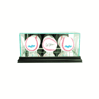 Perfect Cases Triple Baseball Display Case - Black
