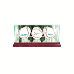 Perfect Cases Triple Baseball Display Case - Cherry