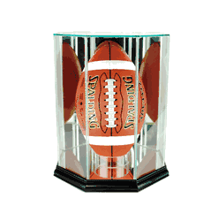 Perfect Cases Upright Octagon Football Display Case - Black