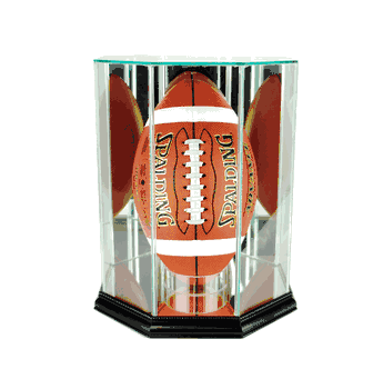 Perfect Cases Upright Octagon Football Display Case - Black